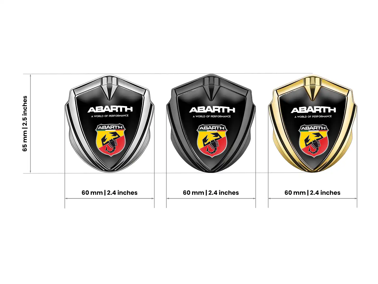 Fiat Abarth Metal Domed Emblem Minimal Style Universal Size